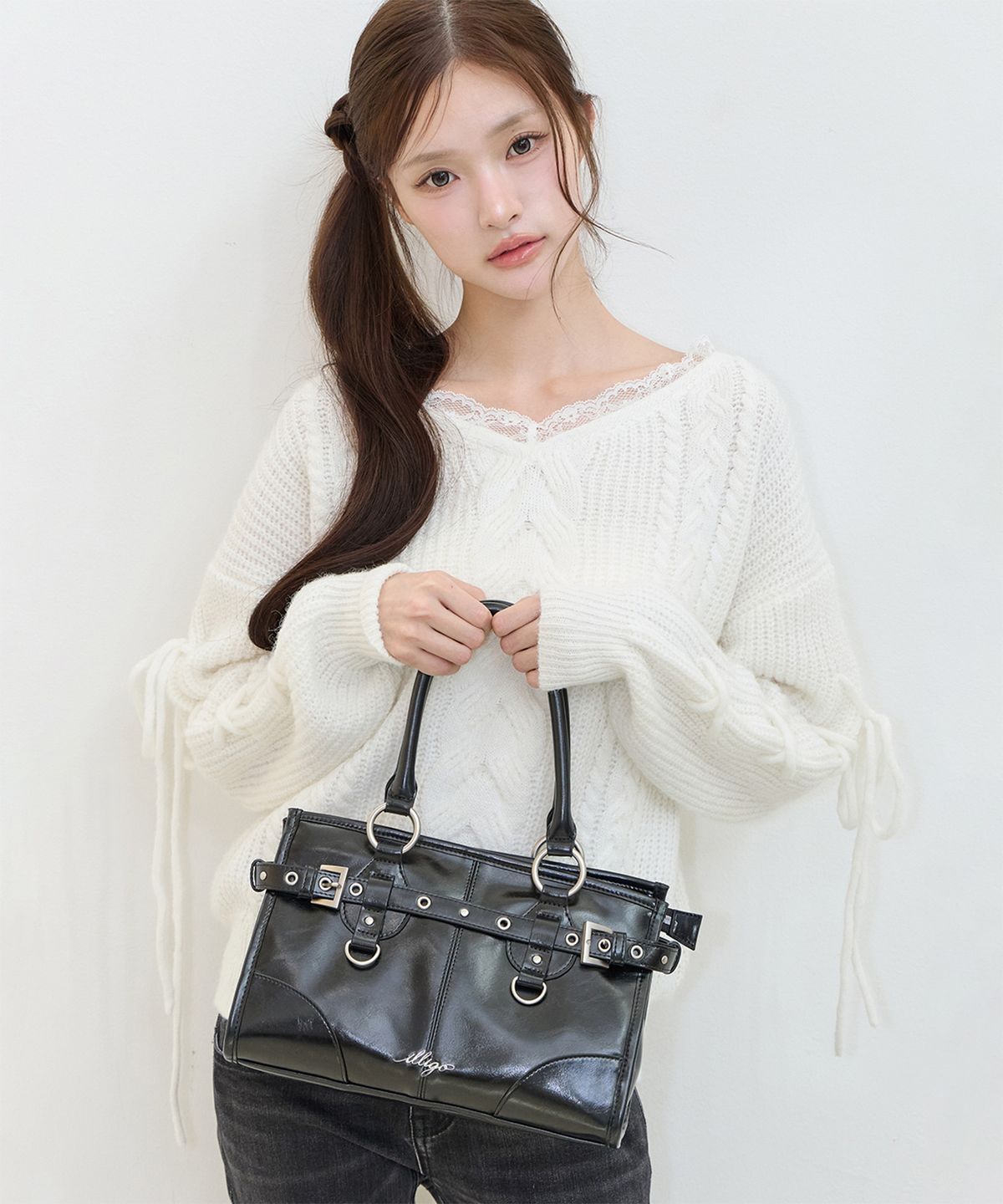 일리고(ILLIGO) 오브 미니 숄더 백 블랙