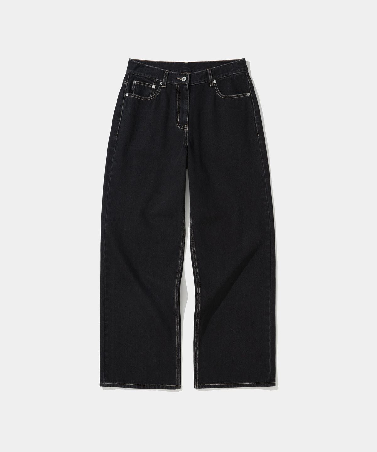 유니폼브릿지(UNIFORM BRIDGE) (w) 001 denim pants wide fit 12oz black