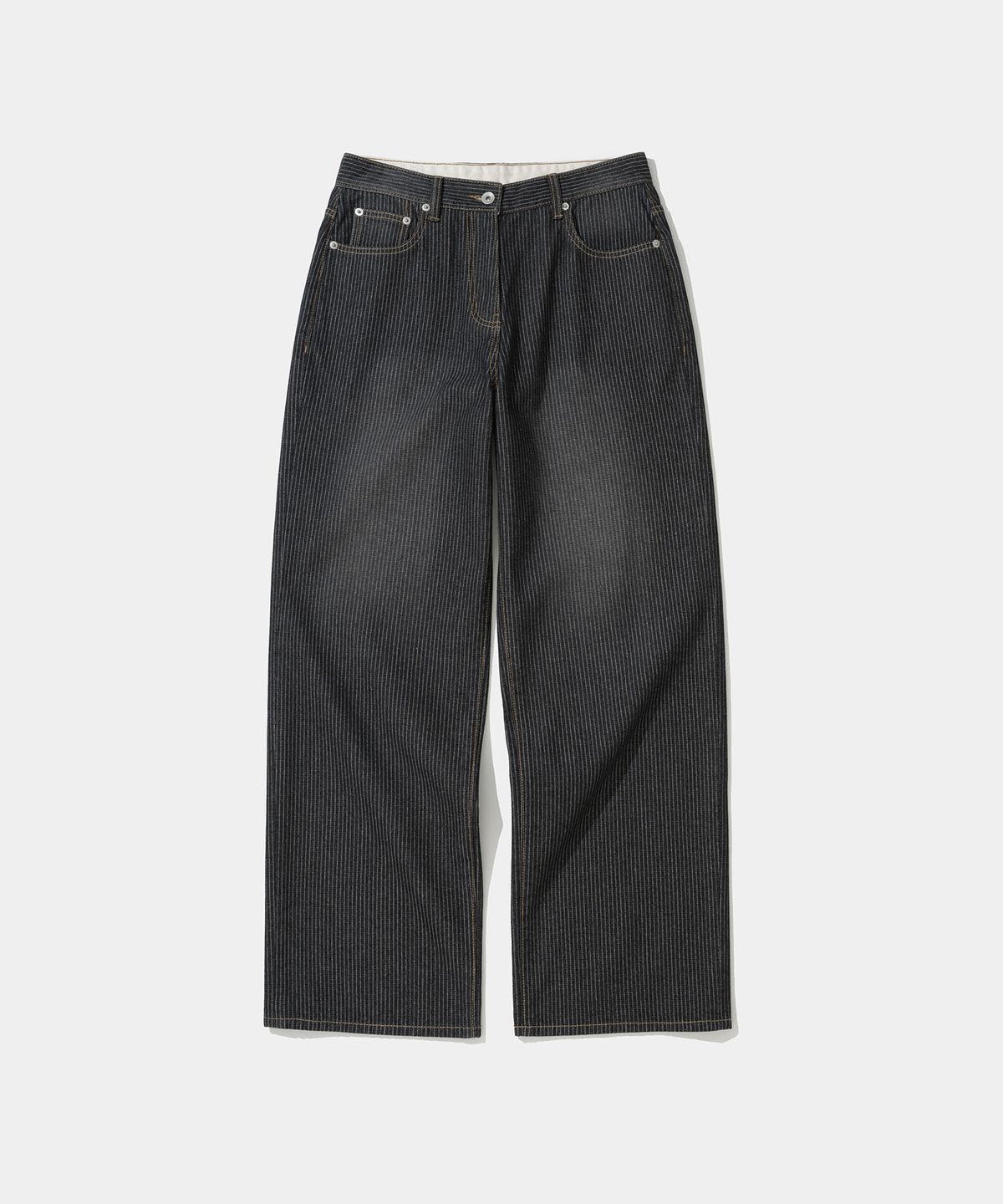 유니폼브릿지(UNIFORM BRIDGE) (w) 001 hickory denim pants wide fit black