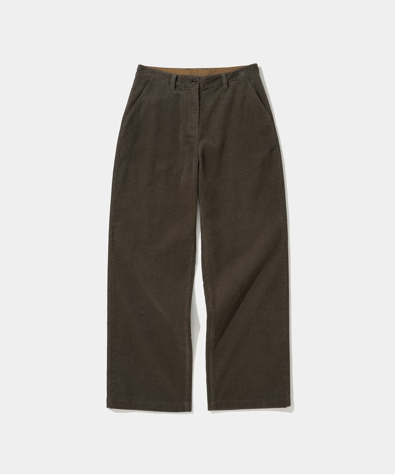 (w) corduroy comfort chino pants brown