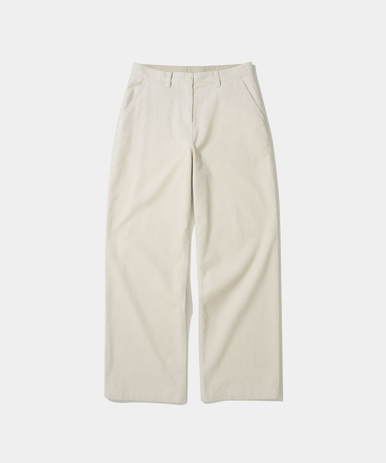 (w) corduroy comfort chino pants ecru