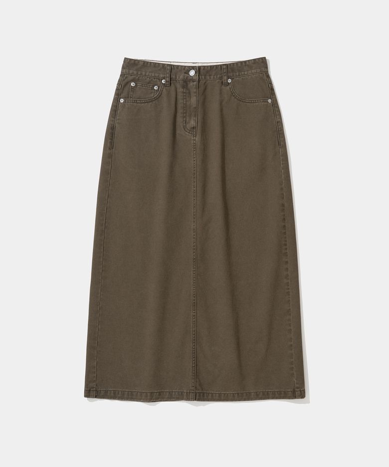 (w) cotton maxi skirt brown