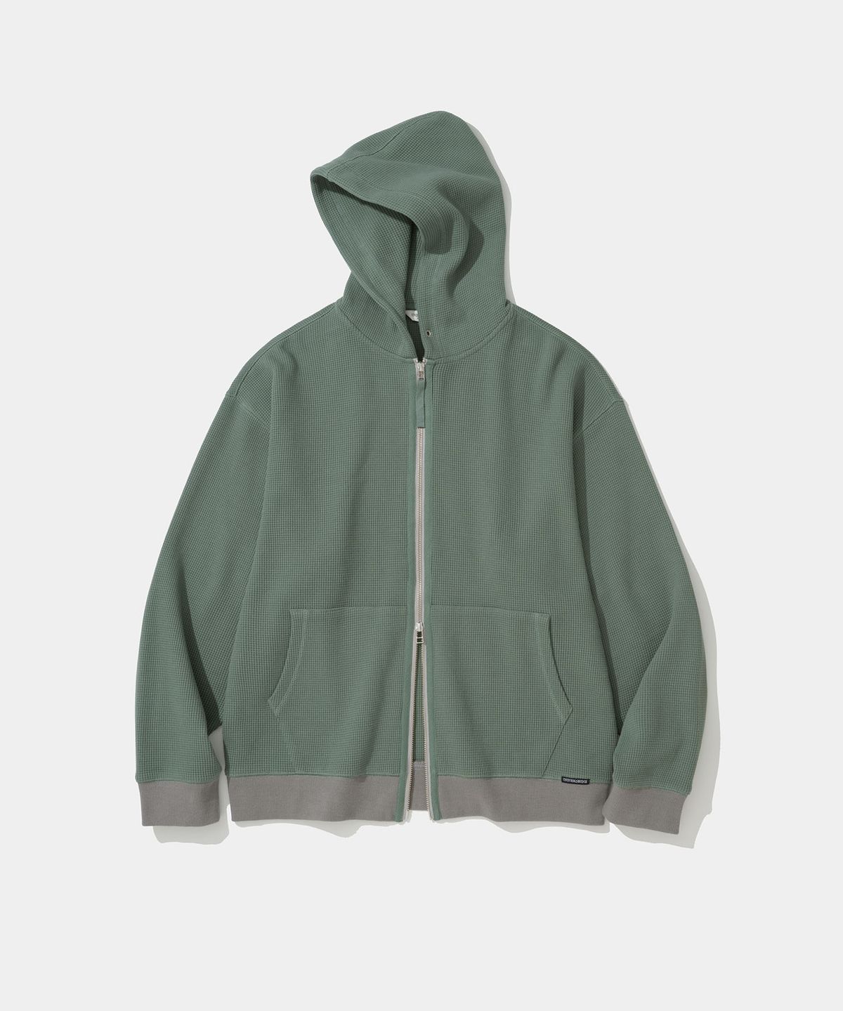 유니폼브릿지(UNIFORM BRIDGE) waffle hood zip-up sage green