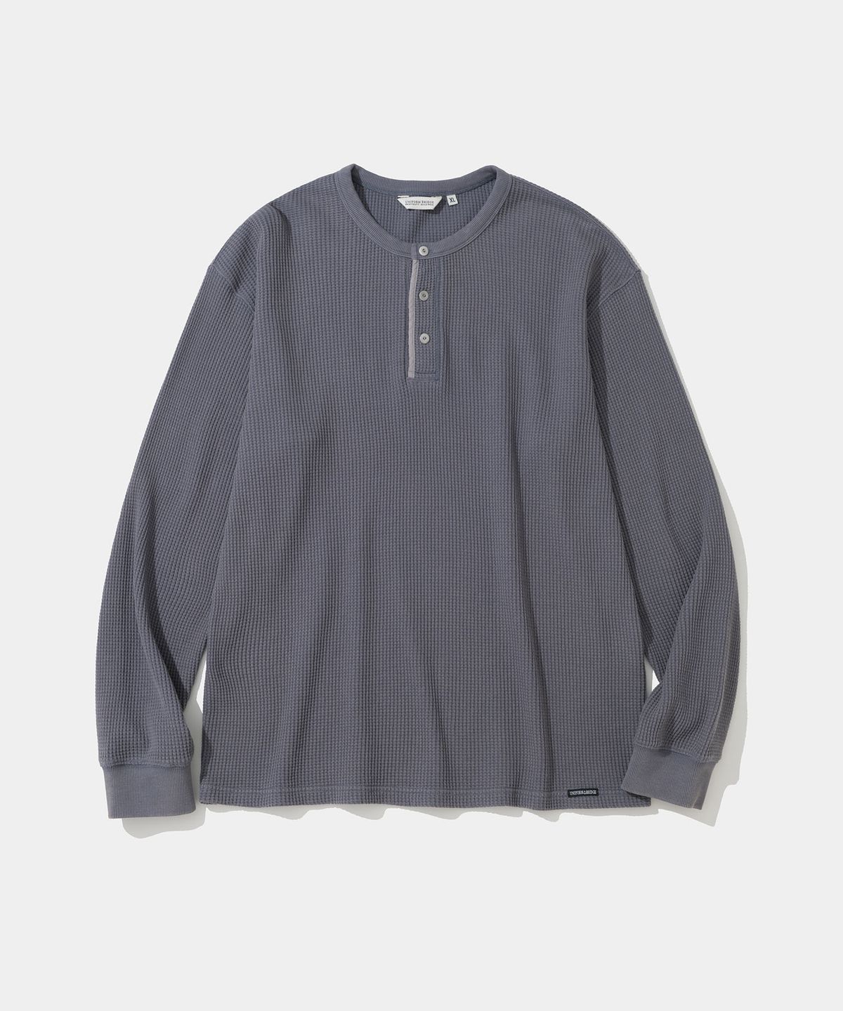 유니폼브릿지(UNIFORM BRIDGE) salt wash waffle henley neck l/s t-shirt purple