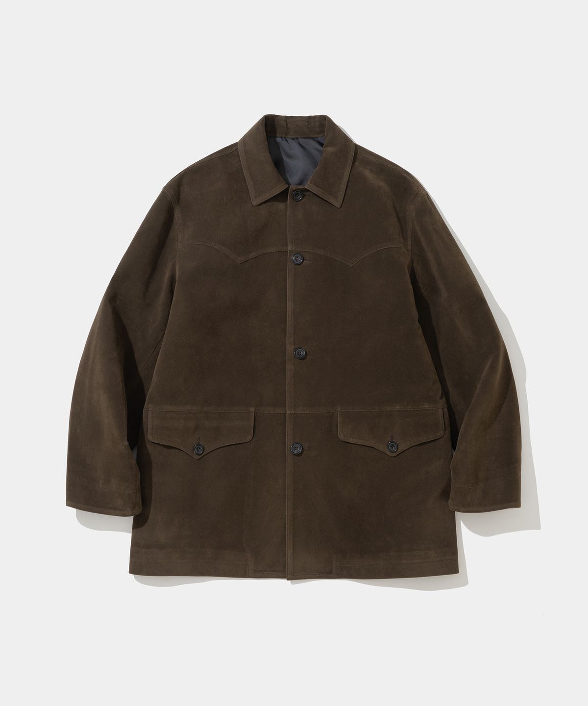 유니폼브릿지(UNIFORM BRIDGE) faux suede car coat brown