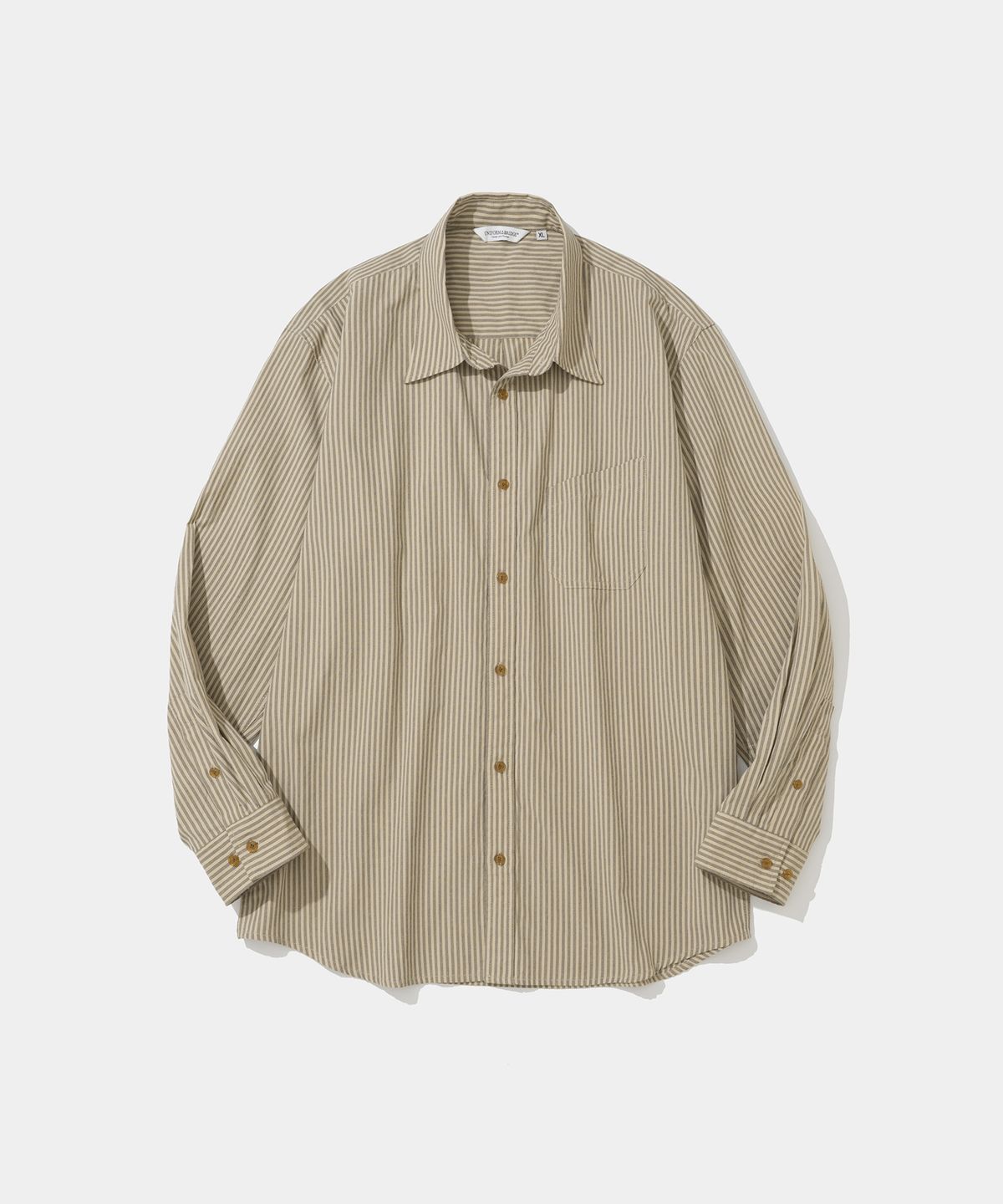유니폼브릿지(UNIFORM BRIDGE) stripe work shirt beige