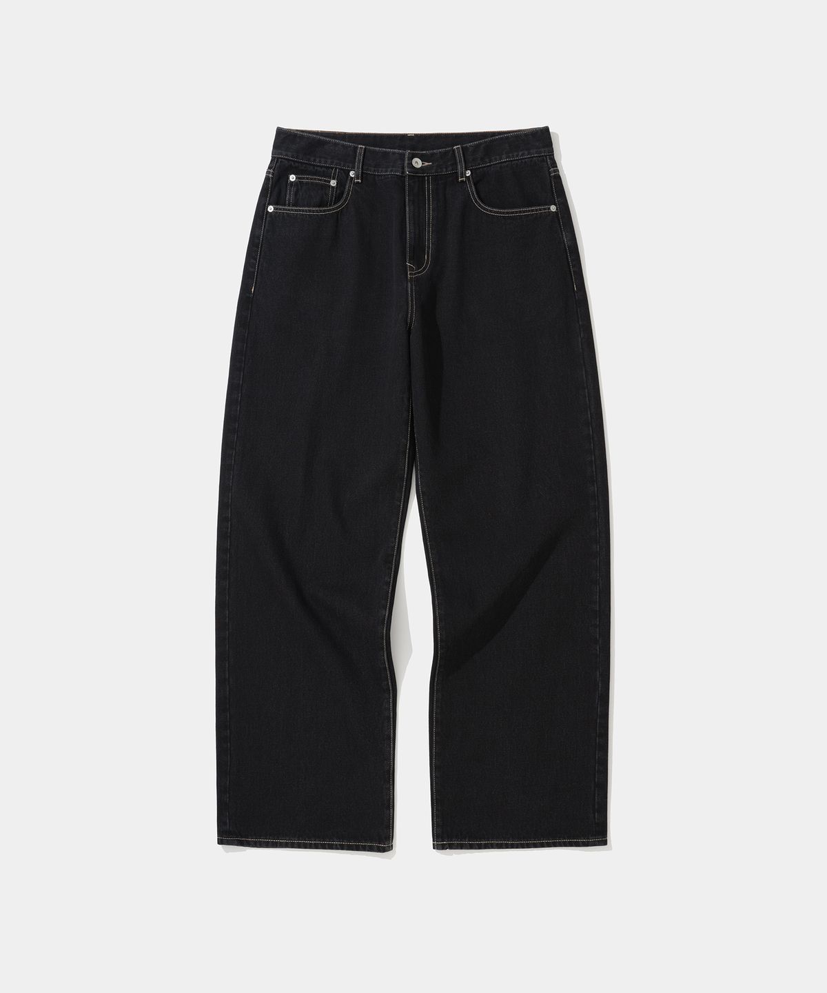 유니폼브릿지(UNIFORM BRIDGE) 001 wide denim pants 12oz black