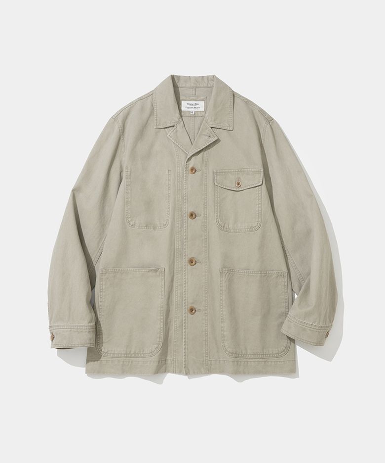 washed cotton coverall jacket beige