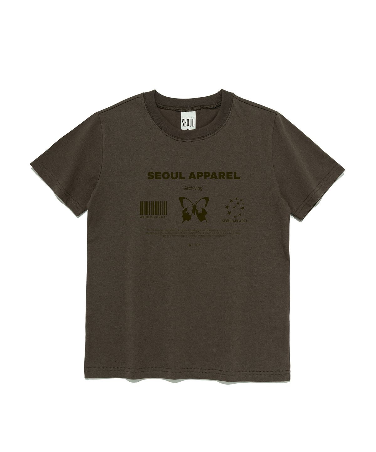 서울어패럴(SEOUL APPAREL) 버터플라이 아카이빙 우먼 반팔티셔츠 (카키)