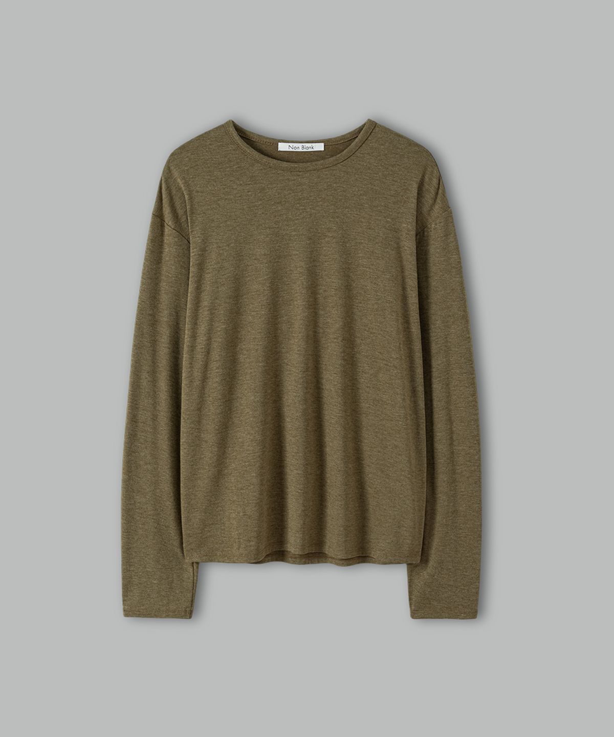 넌블랭크(NONBLANK) 소프트 라운드 LS 티셔츠_OLIVE