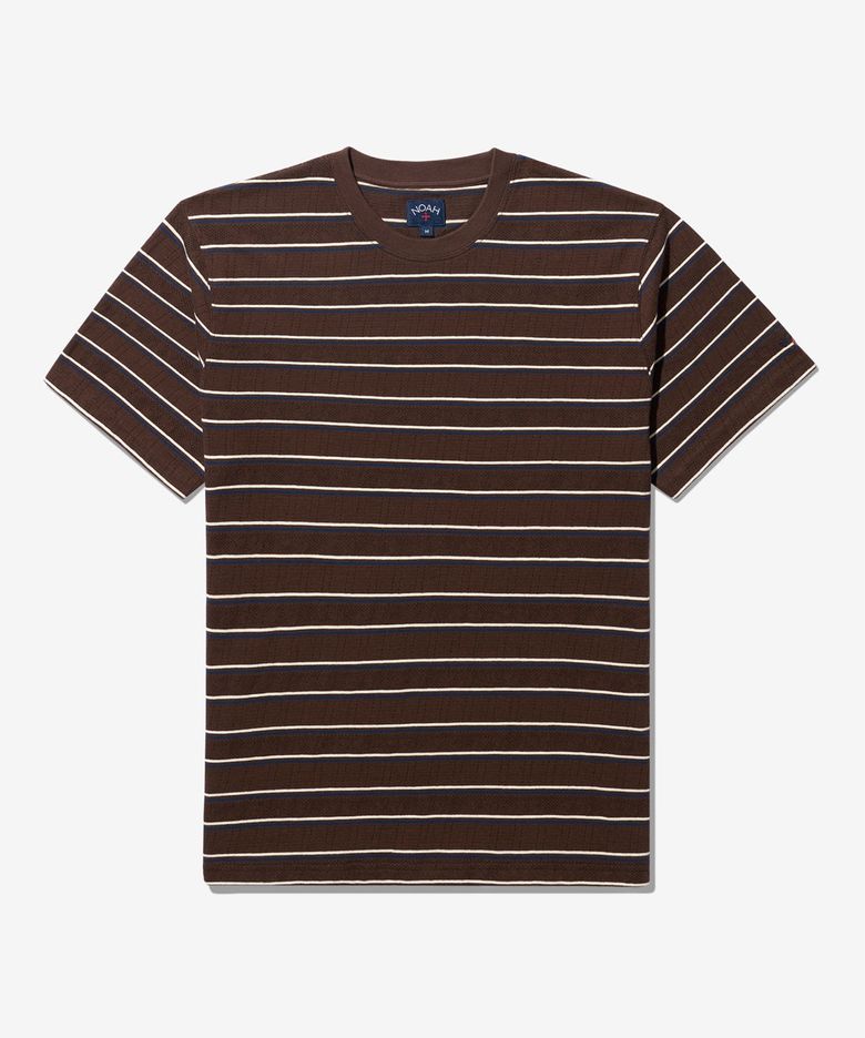 (U) 스트라이프드 포인트텔 티 브라운 STRIPED POINTELLE TEE BROWN