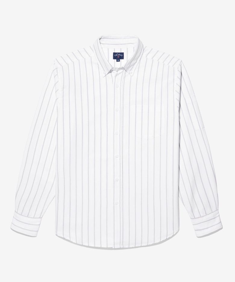 (U) 클래식 옥스포드 셔츠 화이트 로얄 CLASSIC OXFORD SHIRT WHITE / ROYAL BLUE STRIPE