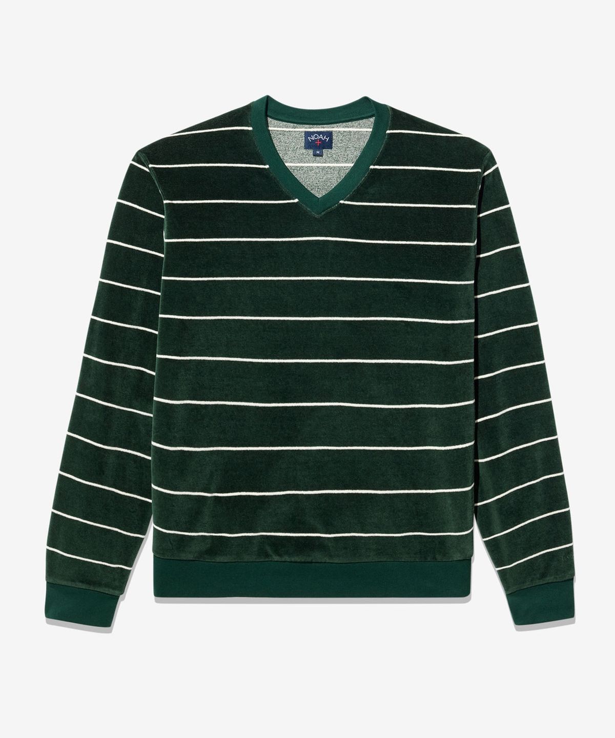 노아(NOAH) (U)  에버그린 벨루어 탑 그린 화이트 VELOUR L/S TOP  GREEN / WHITE