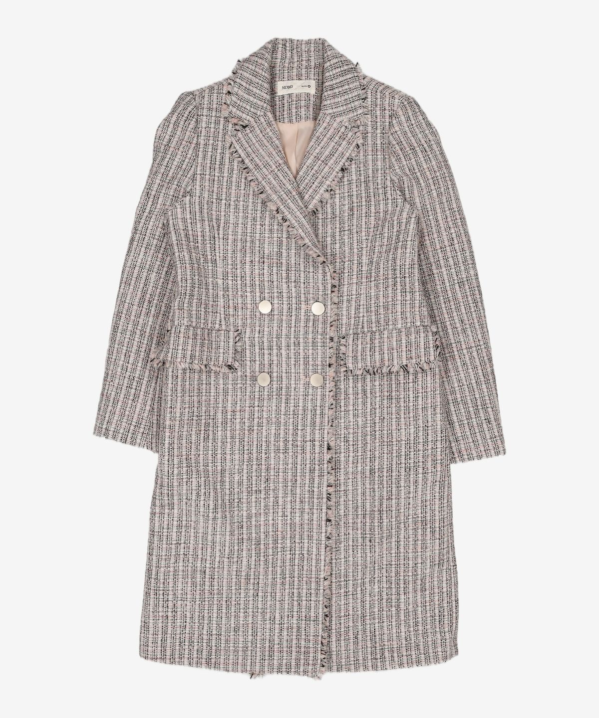 미쏘(MIXXO) 슬림핏 테일러드 트위드 롱자켓 MIWJK9224B M
