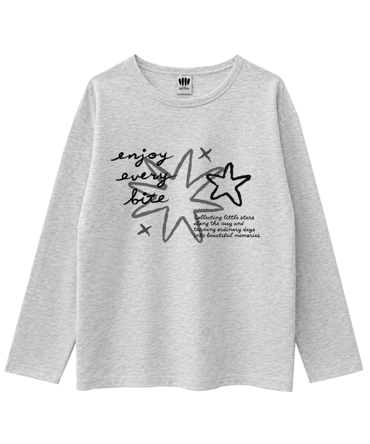 도톤(DOTON) SKETCH STAR LONG SLEEVE (White melange)