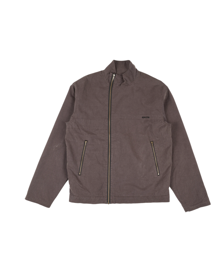 Side Zipper Scots Jacket Brown