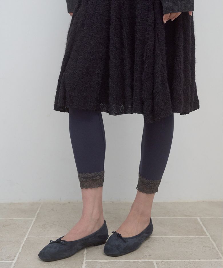 LACE TRIM LEGGINGS_NAVY