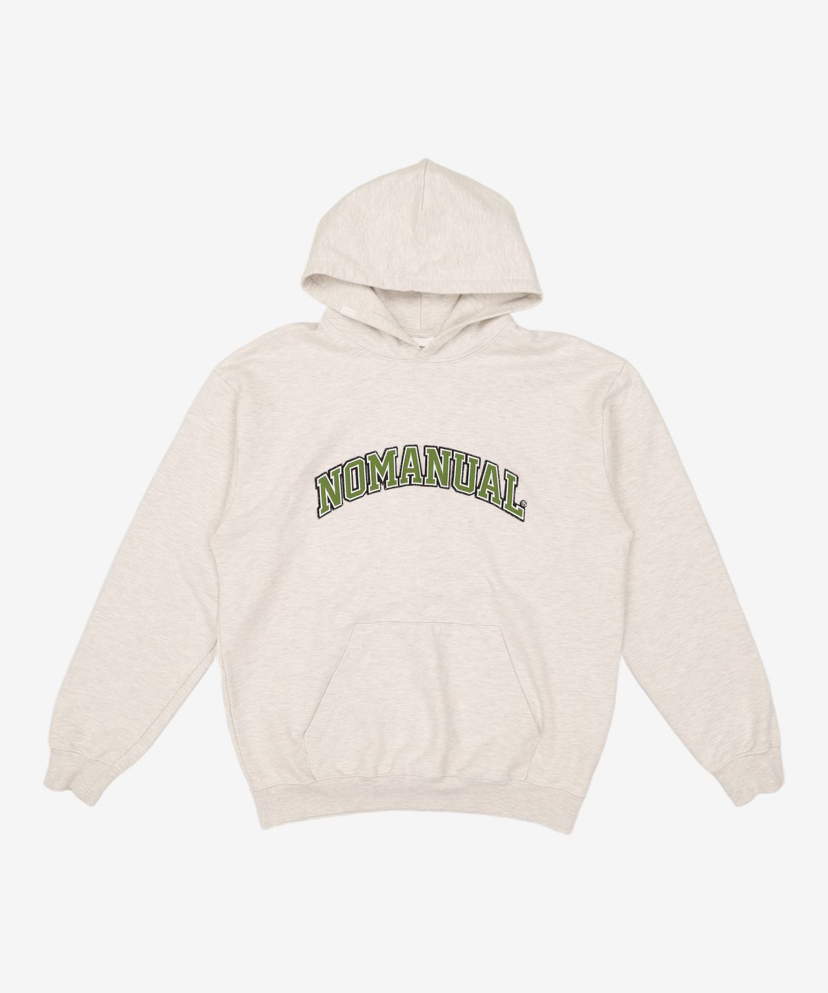 노매뉴얼(NOMANUAL) 3T ARCH LOGO HOODIE - OATMEAL MELANGE M