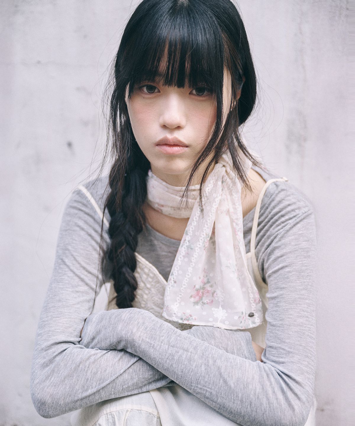 키이비(KIIBI) vintage floral dot scarf pink