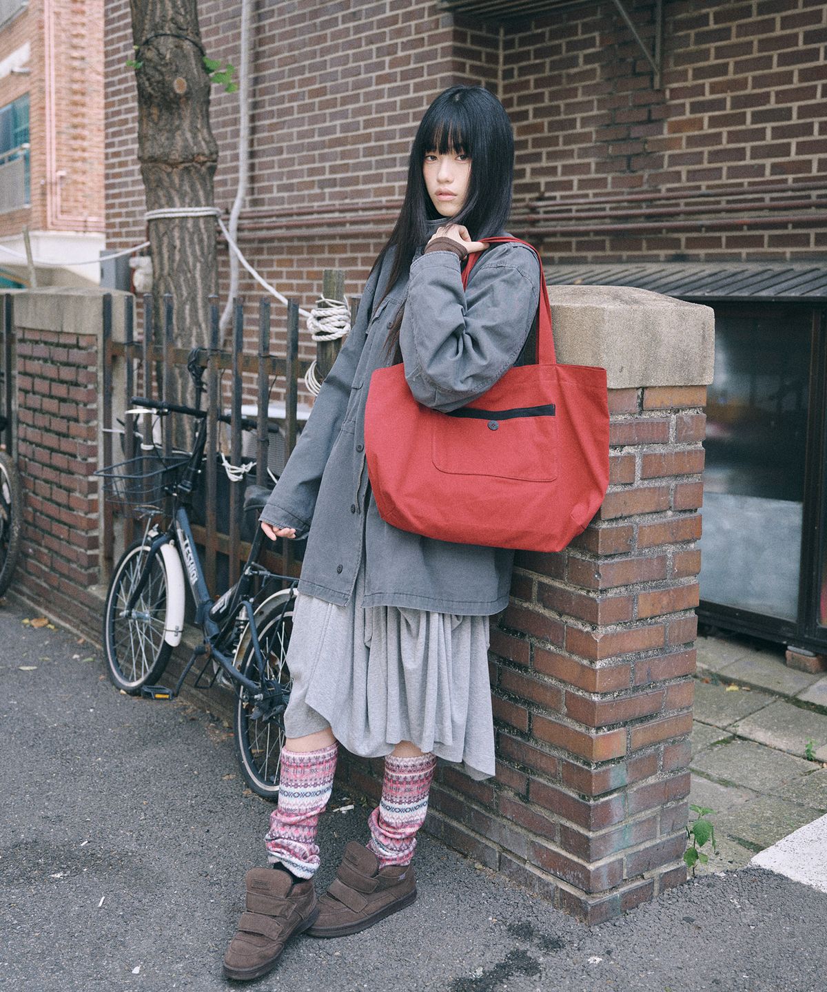 키이비(KIIBI) big pocket shoulder bag red