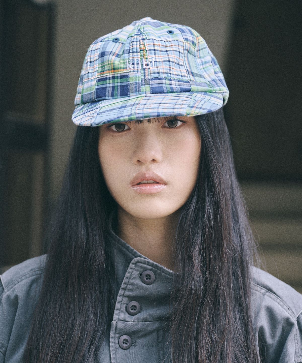 키이비(KIIBI) vintage patchwork cap blue