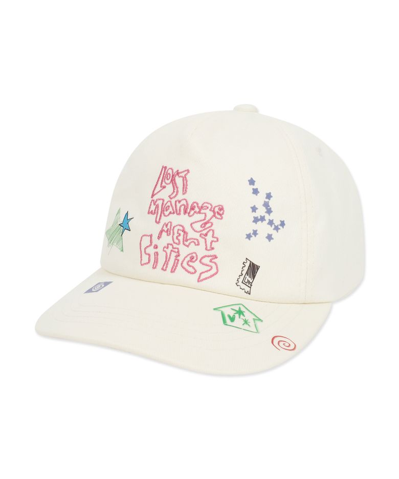 PEN DRAWING COTTON 5PANEL CAP ivory