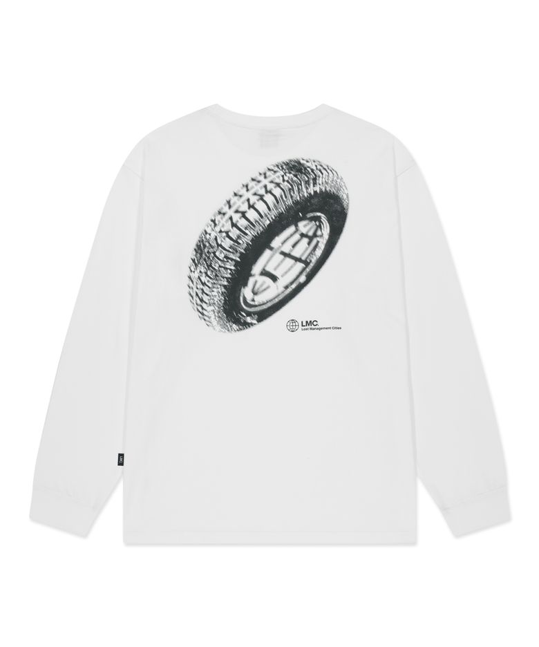 TREAD WHEEL LONG SLV TEE white