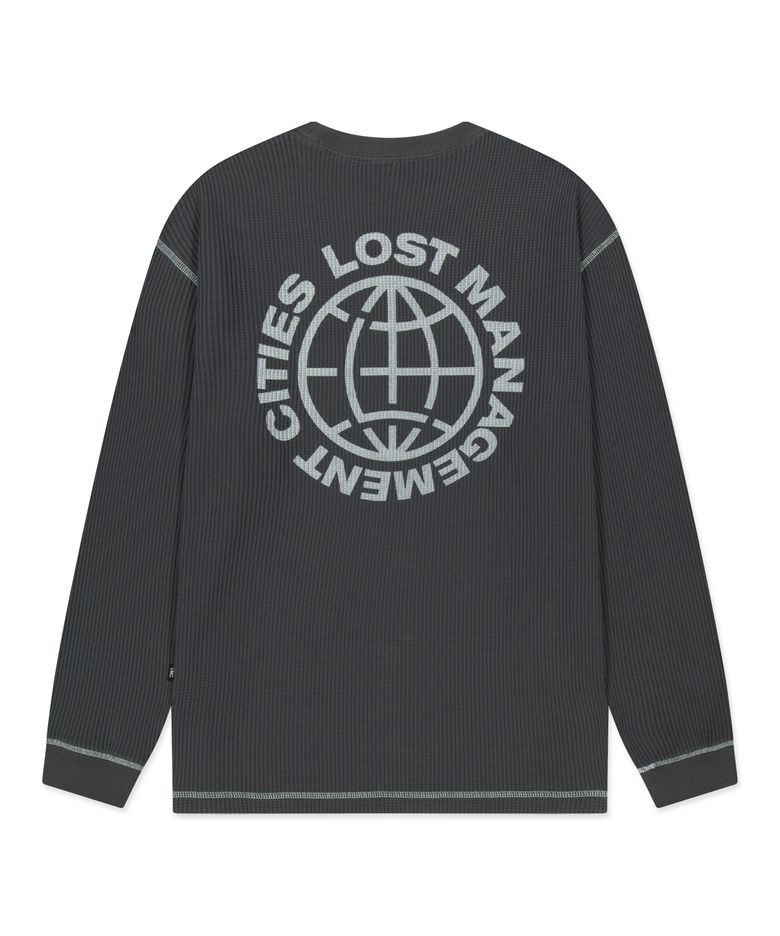 OG COMBO WAFFLE LONG SLV TEE charcoal