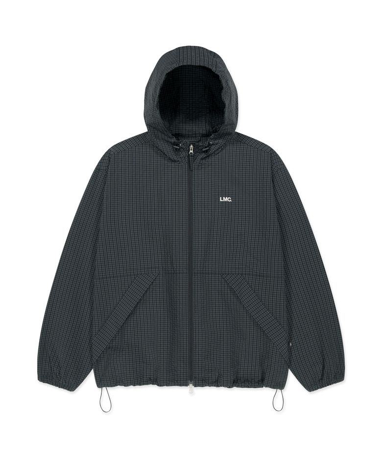 CHECK ANORAK HOODIE ZIP JACKET black