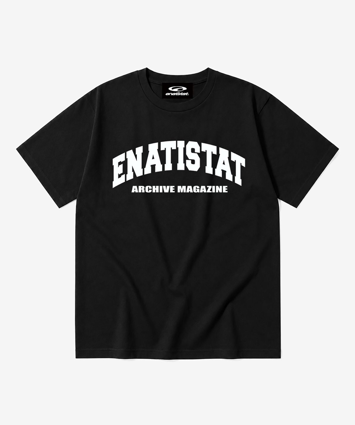 에나티스탯(ENATISTAT) ARCHIVE MAGAZINE LOGO TEE BLACK
