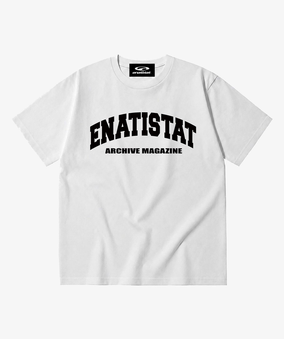 에나티스탯(ENATISTAT) ARCHIVE MAGAZINE LOGO TEE WHITE