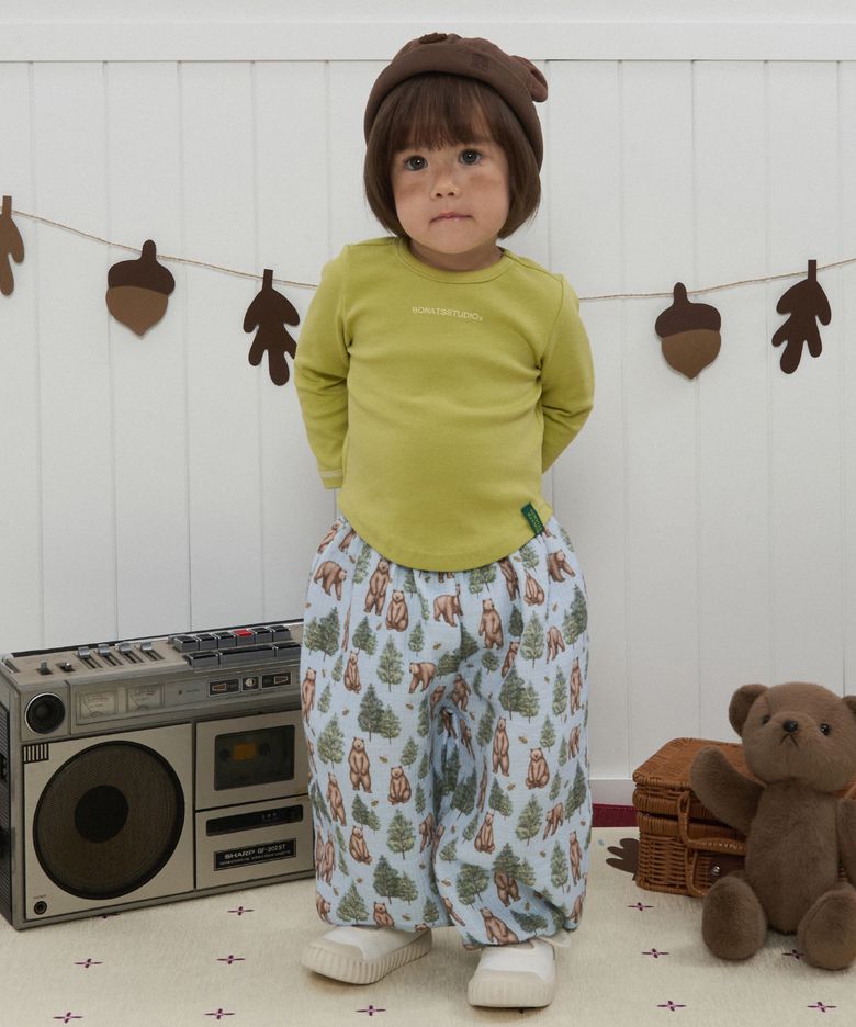 뽀곰 허니 포레스트 루즈팬츠 (블루)