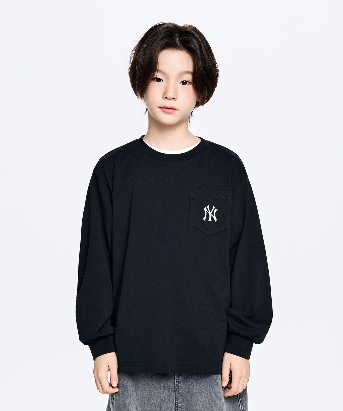 엠엘비 키즈(MLB KIDS) 스포티브 베이직 포켓 티셔츠 NY (Black)