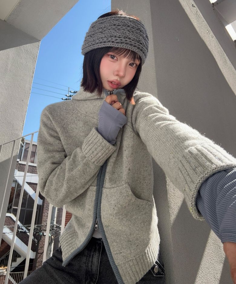 [남다영 PICK] Blend Knit Zip up (블루 클라우드)