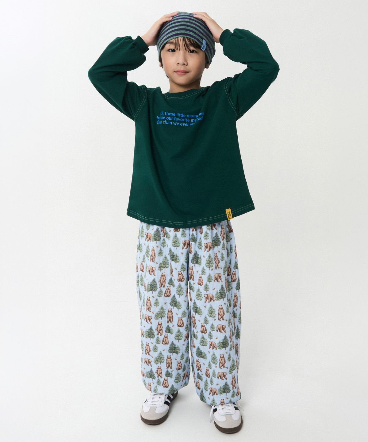 보나츠(BONATS) [Junior]뽀곰 허니 포레스트 루즈팬츠 (블루)