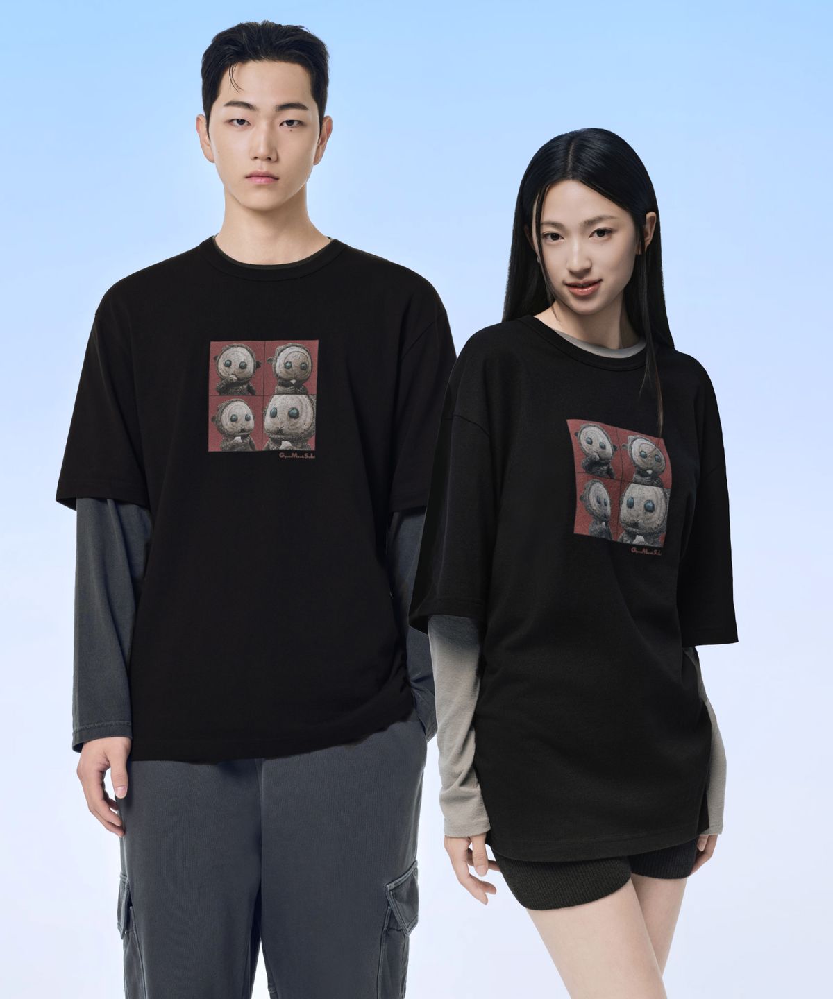 무신사 스탠다드(MUSINSA STANDARD) [동궁 컬래버] 꺼먹살이 티셔츠 2 [블랙]