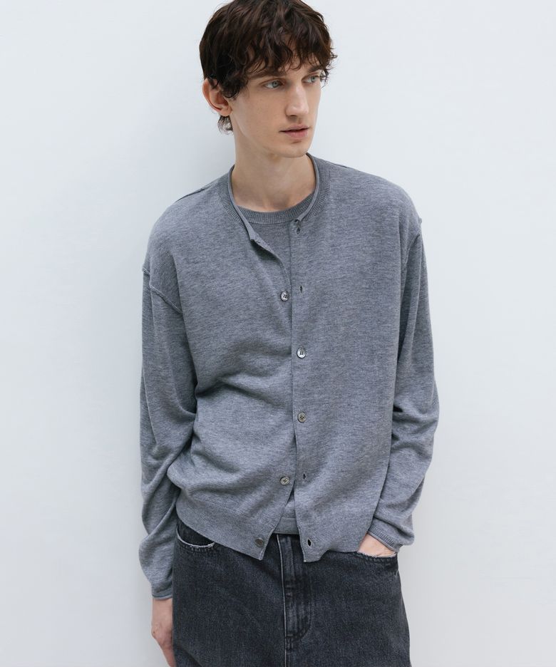 울 블렌드 레이어드 카디건 MELANGE GREY