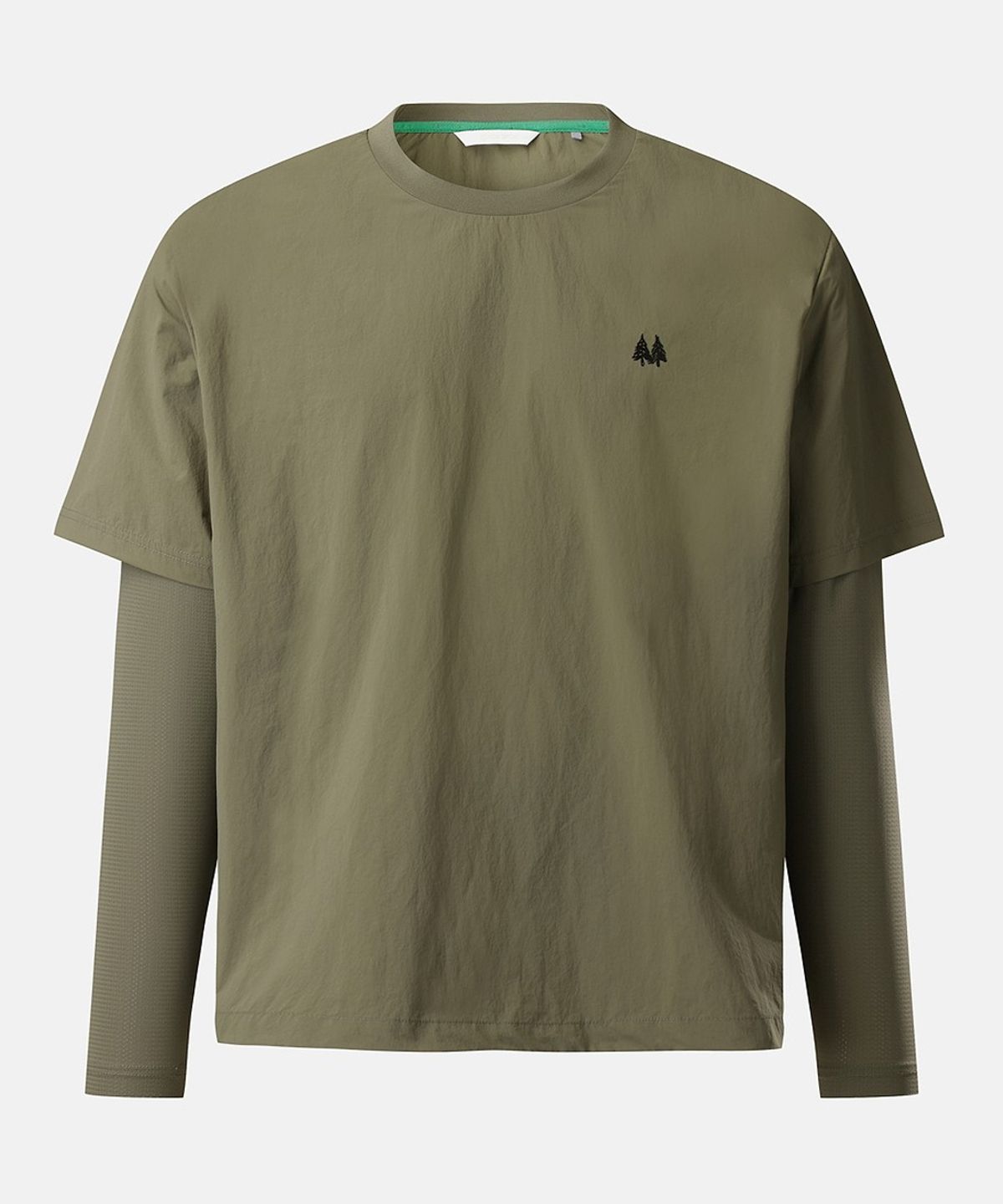 코오롱스포츠(KOLON SPORT) 남성 우븐 레이어드 티셔츠 TLTBA26401KHA