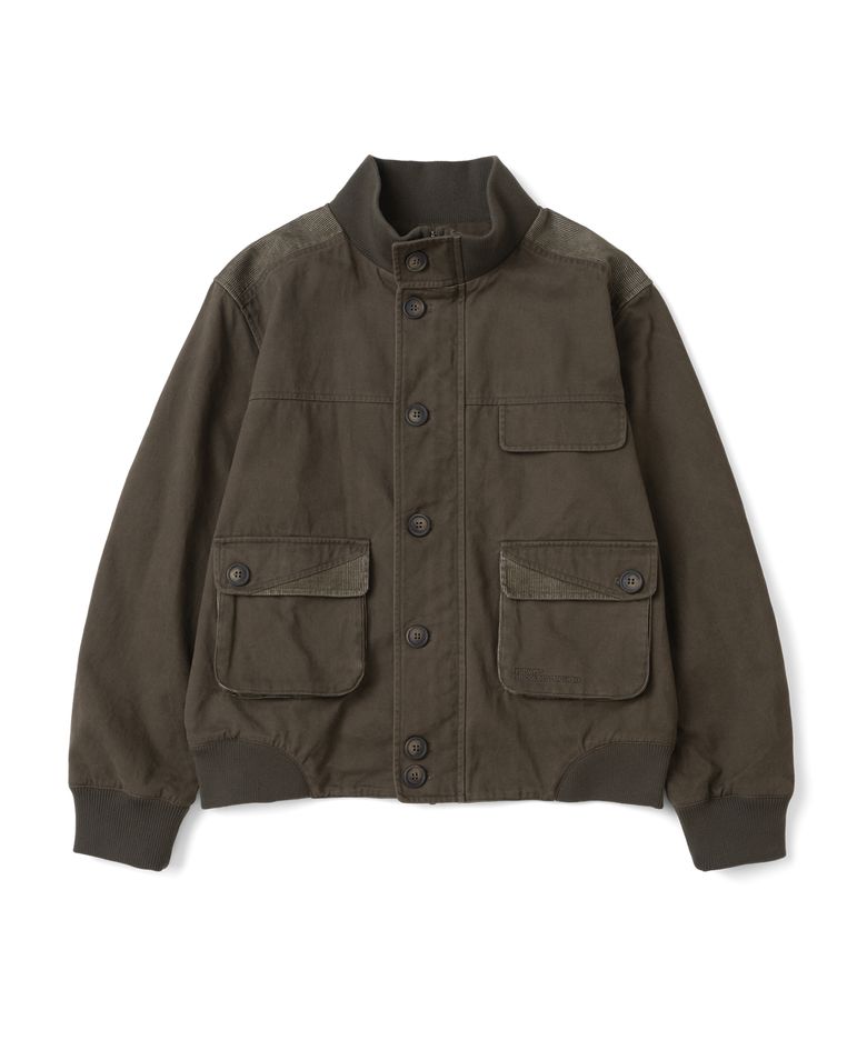 TCM color block washed bomber jacket (khaki brown)