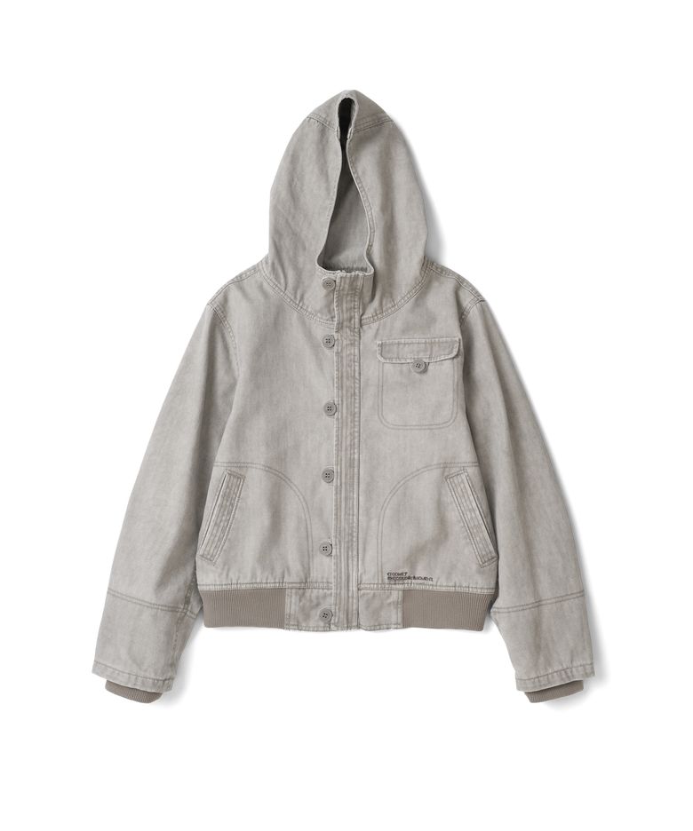 TCM vintage washed hooded jacket (grey beige)