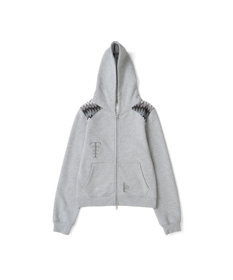 TCM boheme hooded zip-up (melange grey)