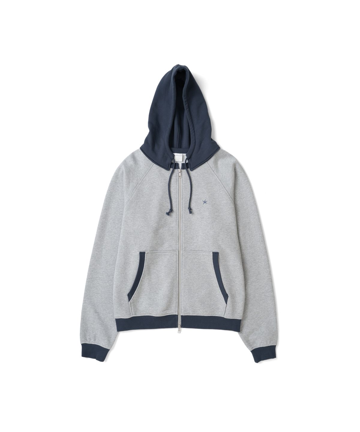 더콜디스트모먼트(THE COLDEST MOMENT) TCM colorblock hooded zip-up (melange grey)
