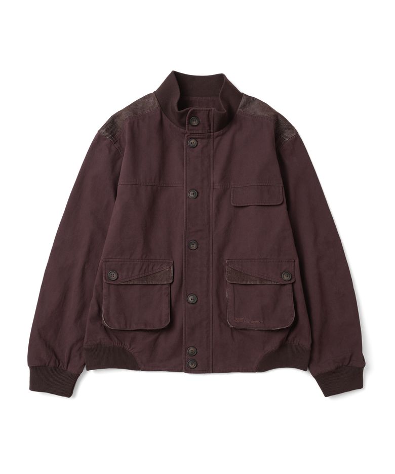 TCM color block washed bomber jacket (burgundy)