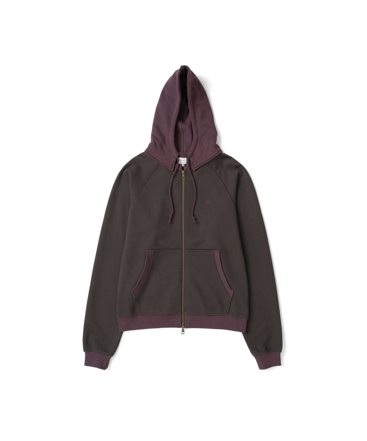 더콜디스트모먼트(THE COLDEST MOMENT) TCM colorblock hooded zip-up (dark brown)