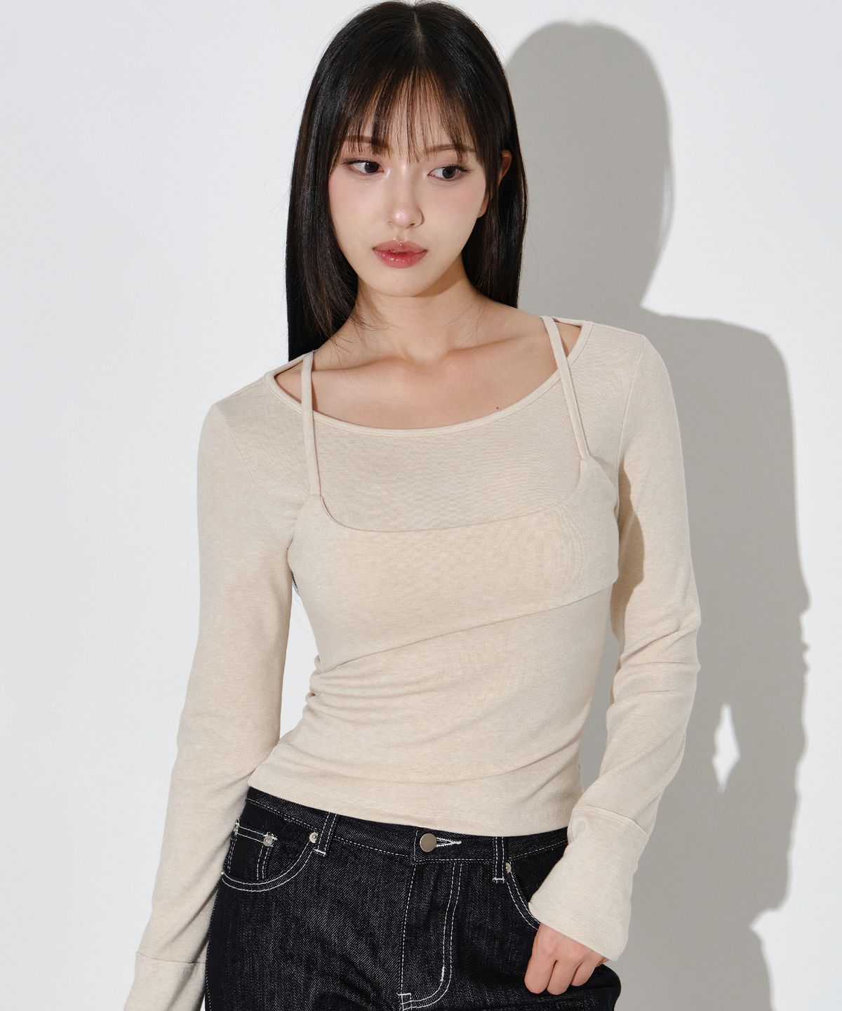 헬레네파리스(HELENE PARIS) 포 트윈셋 뷔스티에 롱 슬리브 [베이지]