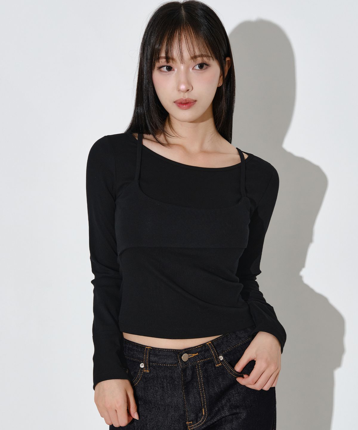 헬레네파리스(HELENE PARIS) 포 트윈셋 뷔스티에 롱 슬리브 [블랙]