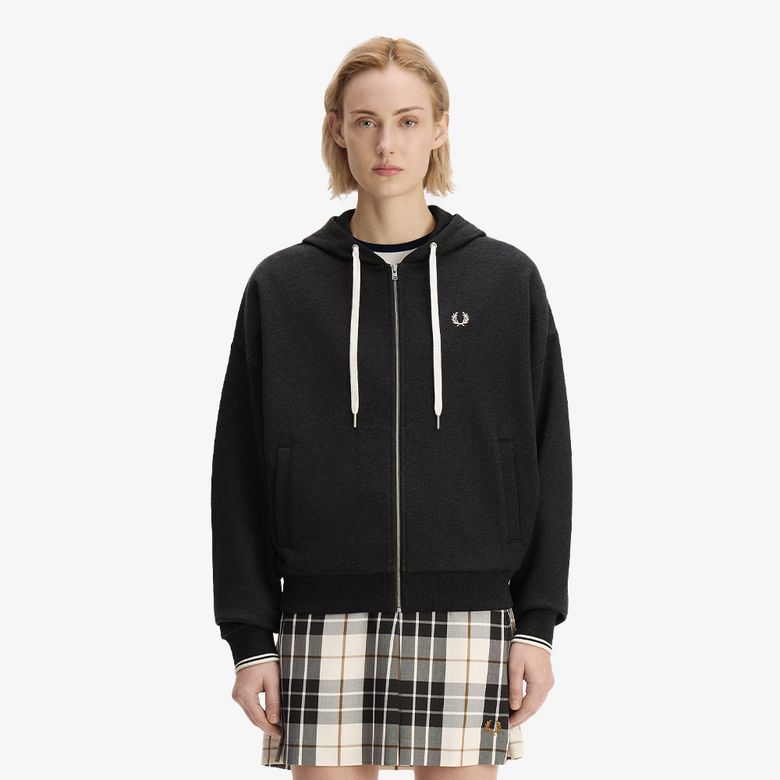 [Womens] 오버사이즈드 후드 집 스루 스웻셔츠 - 차콜말 AFPF2G33134-948