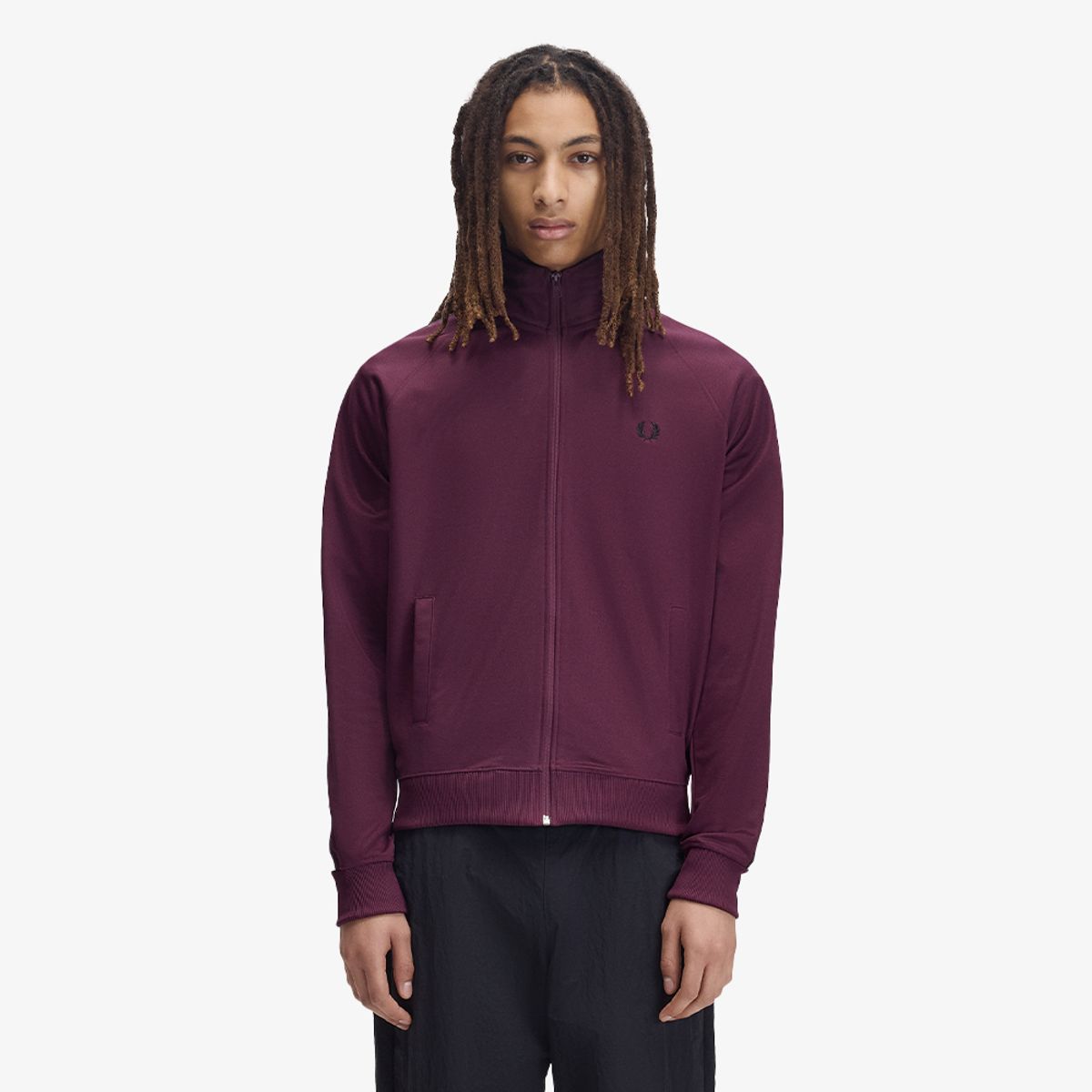 프레드페리(FRED PERRY) [Sport] 컨트라스트 테잎 트랙 재킷 - 플럼 AFPM2G35557-37C