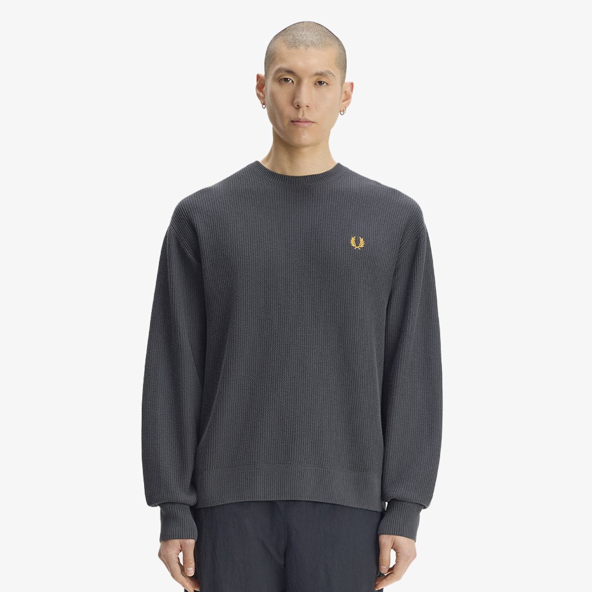 프레드페리(FRED PERRY) [Sport] 텍스쳐드 니트 - 앵커그레이 AFPM2G32318-297