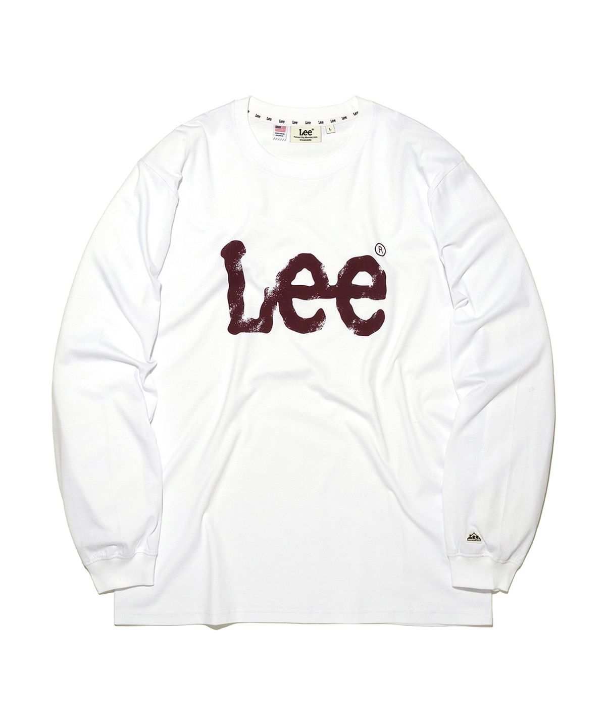 리(LEE) 스프레이 로고 긴팔 티셔츠 화이트
